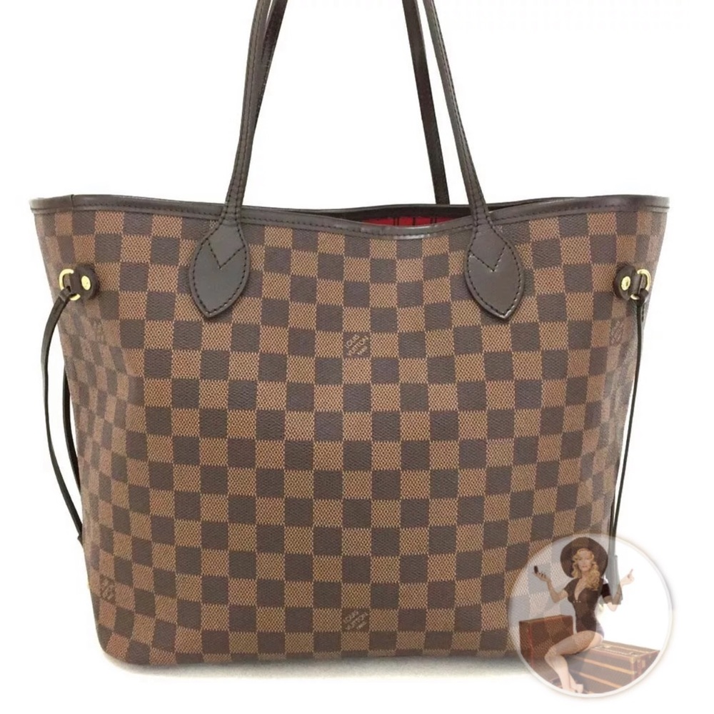 Louis Vuitton Damier Ebene Neverfull MM Tote Bag
